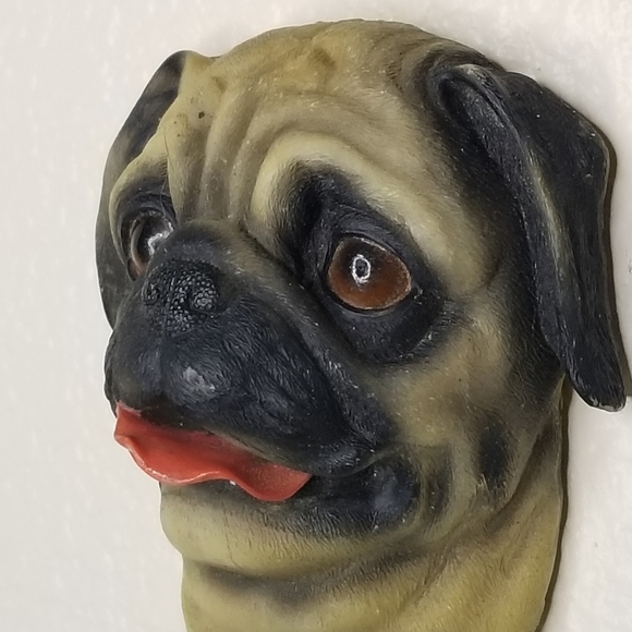 Pug Face Wall Hook 3D Realistic Dog Leash Holder Resin‎ Dog Key Decorativ… - Picture 4 of 6